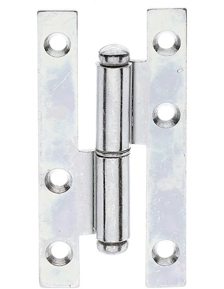 Alberts 340919 Bisagra universal, A la izquierda o a la derecha, Galvanizado Sendzimir, 94 x 45 mm