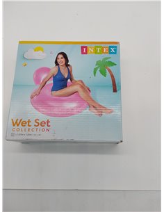 Intex Pillow-Back Lounge - Aufblasbarer Schwimmsessel - 137 x 122 cm - Farblich, Vinyl 2
