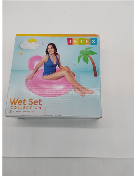 Intex Pillow-Back Lounge - Aufblasbarer Schwimmsessel - 137 x 122 cm - Farblich, Vinyl