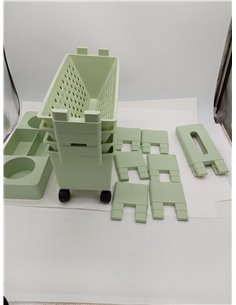 Carrito móvil multiusos para libros de estudiantes con estante para revistas y estante de almacenamiento de artículos diversos,  2