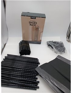 edihome, Zapatero Estrecho, 10 Niveles, (33 x 33 x 173 cm), Organizador Zapatos, Zapateros Estrechos y Altos, de Plastico, Verti 2