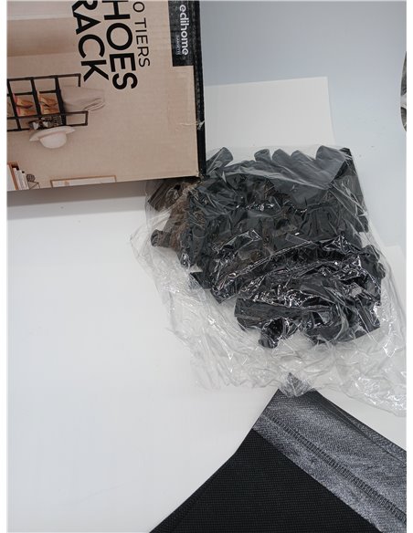 edihome, Zapatero Estrecho, 10 Niveles, (33 x 33 x 173 cm), Organizador Zapatos, Zapateros Estrechos y Altos, de Plastico, Verti