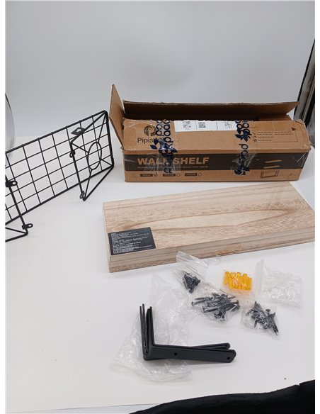 Pipishell Estantes flotantes con Cesta de Alambre de estroraje, estantes de baño de Madera de Paulownia para organización del ho