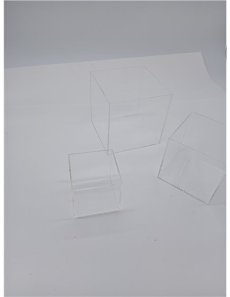 BELLE VOUS Cajas de Metacrilato Transparente (Pack de 3) Cubos 3 Tamaños Distintos - Vitrina Expositora para Colecciones – Organ