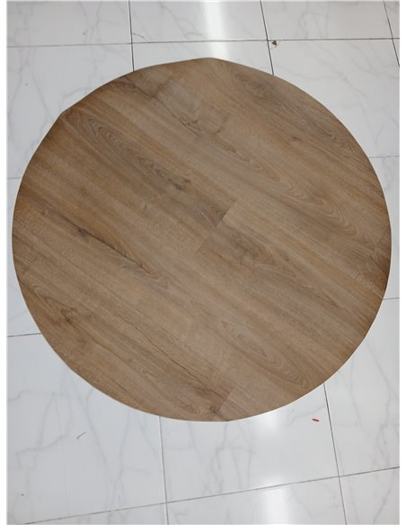 Alfombra Redonda de Vinilo Imitación Madera - Elegancia y Durabilidad para Decoración de Interiores