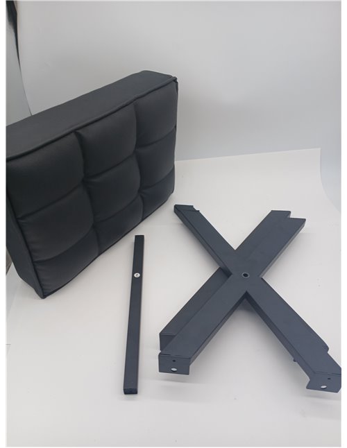 LUE BONA Taburete para pies, taburetes pequeños de 12 pulgadas de alto, reposapiés de piel sintética resistente con patas en X d