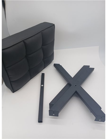 LUE BONA Taburete para pies, taburetes pequeños de 12 pulgadas de alto, reposapiés de piel sintética resistente con patas en X d