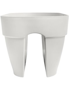 Elho Vibia Campana Flower Bridge 60 - Macetero Balcon - 100% Plástico Reciclado - L 59 x B 26 x H 22 cm - Blanco/Silky White