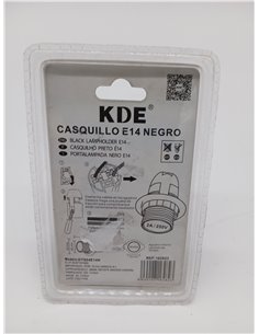 Casquillo E-14 KDE negro con soporte para pantalla 2