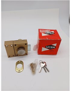 UCEM CERRADURA 4101HB SOBREPONER MADERA PALETON LLAVE BOTON