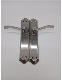 Manilla 202 placa larga acero/aluminio (juego) 256x47mm niquel satinado