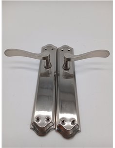 Manilla 202 placa larga acero/aluminio (juego) 256x47mm niquel satinado 2