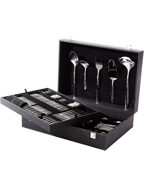 ARCOS Juego de Cubiertos de 113 Piezas. Cuberterí­a Completa con 12 Piezas de Mesa, Lunch, Pescado, Servicio de Café y Postre y 