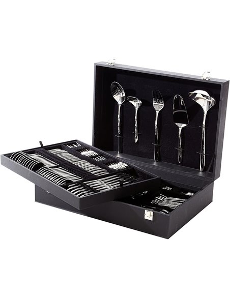 ARCOS Juego de Cubiertos de 113 Piezas. Cuberterí­a Completa con 12 Piezas de Mesa, Lunch, Pescado, Servicio de Café y Postre y 