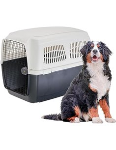 Ferplast Transportín Perro CLIPPER 7, IATA, Transportín para Perros Grandes max 60 Kg, Transportín Rígido, Viaje Mascotas Coche 
