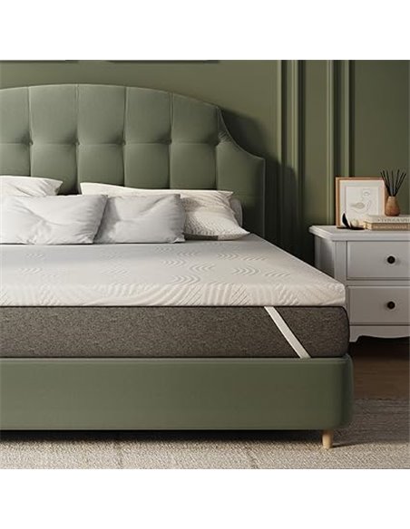 Novilla Sobrecolchón, 140x200 7.5 cm Topper Colchón de Fibra, Sobrecolchón de Espuma Confort y Lavable a 60°C, Transpirable y Fr