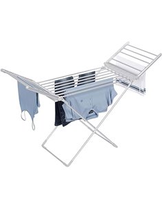 Daewoo Tendedero portátil plegable con calefacción, 230 W, carga máxima de 10 kg, cable de 1,4 m, bajos costos de funcionamiento