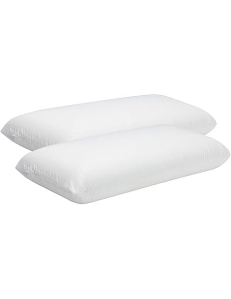 Pikolin Home - Almohada Viscoelástica 60 cm (2 Unidades), de Hotel - Adaptabilidad al Cuello, Hipoalergénica, Firmeza Alta, para