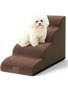 Escalera para Perros Pequeños, Escaleras para Mascotas de Espuma para Cama y sofá, Rampa para Gatos con Funda Lavable y Fondo An