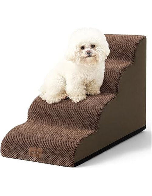 Escalera para Perros Pequeños, Escaleras para Mascotas de Espuma para Cama y sofá, Rampa para Gatos con Funda Lavable y Fondo An