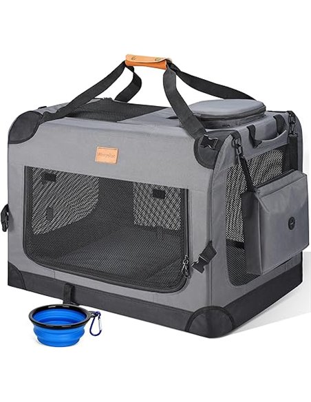 morpilot Transportín Perro Gato, Bolsa Transporte Transpirable para Mascotas, Portador de Viaje con Correa de Hombro Ajustable, 