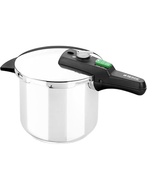 MONIX Quick Olla Express de 7 Litros, Fabricada en Acero Inoxidable, con Triple Sistema de Seguridad y 2 Niveles de Presión, Apt