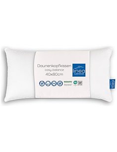 LINEA by böhmerwald Cosy - Almohada de Calidad Media, 40 x 80 cm, 70% Pluma de Clase 1 y 30% plumón Nuevo Suave, Apta para alérg