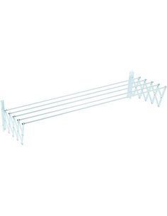 Sauvic 89808 - Tendedero E x tensible plastificado 150 cm, Color Blanco, 150 x 78 x 26,5 cm