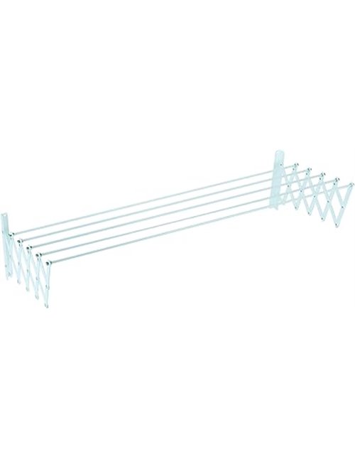 Sauvic 89808 - Tendedero E x tensible plastificado 150 cm, Color Blanco, 150 x 78 x 26,5 cm