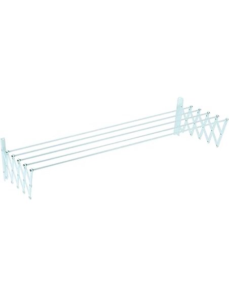 Sauvic 89808 - Tendedero E x tensible plastificado 150 cm, Color Blanco, 150 x 78 x 26,5 cm