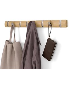 Umbra 318858-390 Flip Coat Rack, Ash Wood, Natural, 8 Removable Hooks