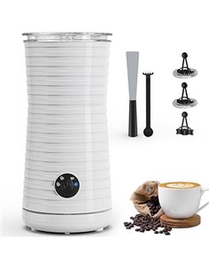 Morpilot Espumador de Leche Eléctrico, Calentador Leche 4 en 1, para Espuma Caliente y Fría, 240ml 400W, Blanco
