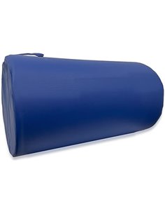 QUIRUMED Roller Cushion, 55 x 30 cm, Blue, Leatherette, Foam Filling, Yoga, Fitness, Massage