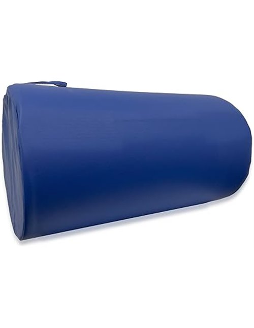 QUIRUMED Roller Cushion, 55 x 30 cm, Blue, Leatherette, Foam Filling, Yoga, Fitness, Massage