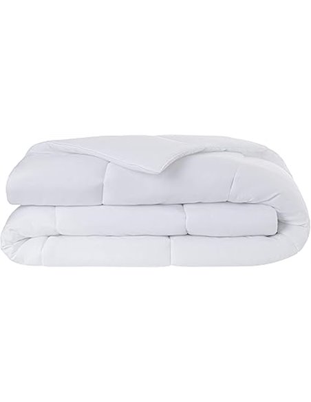 Todocama - Edredón/Relleno nórdico de Fibra antiácaros, otoño-Invierno, 300gr/m², Color Blanco (Todas Las Medidas Disponibles). 
