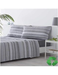 COTTON ARTean Juego de sábanasEco Friendly Poliester Reciclado ICHURUN 180x190/200. 50% ALGODÓN-50% Poliester Reciclado.