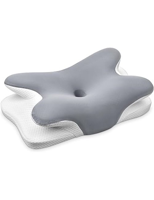 Cervical and Neck Pillow, Memory Foam Cervical Pillow, 2 in 1 Ergonomic Pillow for Side Sleeping, Back and Mouth, 69 x 37 x 9/12
