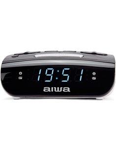 Aiwa CR-15: Radio Reloj Despertador, Pequeño, con función Snooze & Sleep, Despertador por Radio o Alarma