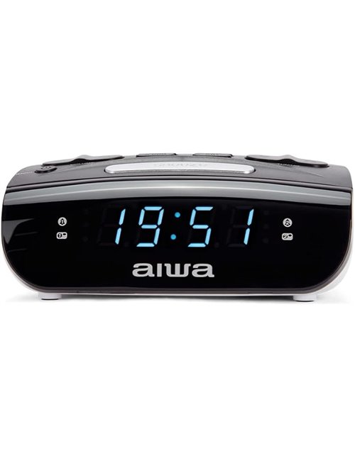 Aiwa CR-15: Radio Reloj Despertador, Pequeño, con función Snooze & Sleep, Despertador por Radio o Alarma