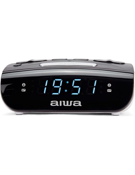 Aiwa CR-15: Radio Reloj Despertador, Pequeño, con función Snooze & Sleep, Despertador por Radio o Alarma