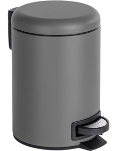 Wenko Leman Cosmetic Pedal Bin Taupe 3 L Capacity: 3 L, Steel, 17 x 25 x 22.5 cm, Grey