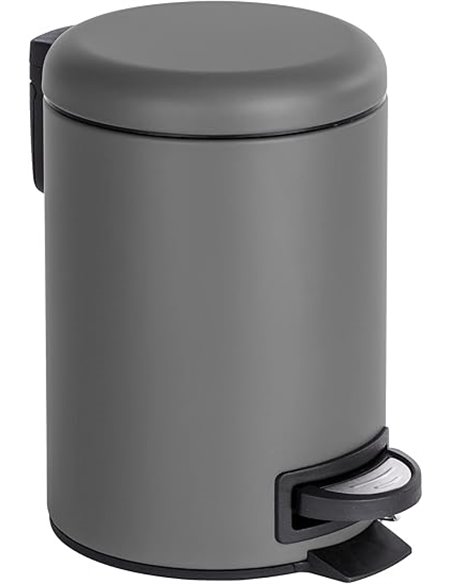 Wenko Leman Cosmetic Pedal Bin Taupe 3 L Capacity: 3 L, Steel, 17 x 25 x 22.5 cm, Grey