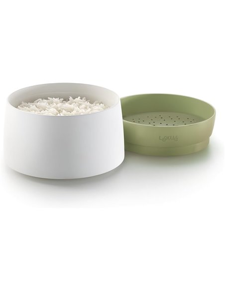 Lékué Recipiente especial para cocinar Quinoa, Arroces y Cereales en microondas, 1 Litro, Color Verde