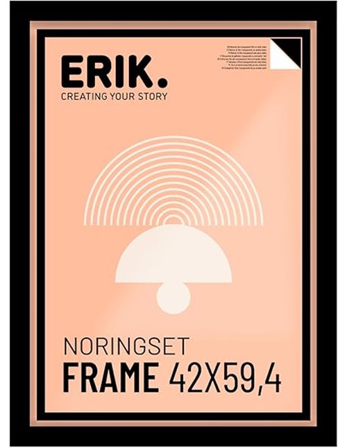 Grupo Erik Frame 42x59.4 cm black - A2 wooden frame | Picture frames - Home decoration suitable for hanging wall posters, decora