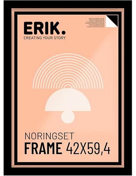 Grupo Erik Frame 42x59.4 cm black - A2 wooden frame | Picture frames - Home decoration suitable for hanging wall posters, decora