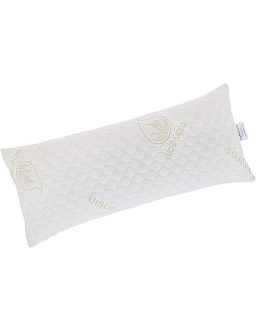 Todocama - Almohada viscoelástica Aloe Vera con Copos 100% viscoelásticos. Tejido Strech Aloe Vera. Termoregulable. Firmeza Medi