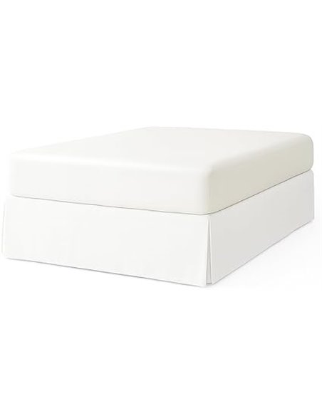 EasyCosy ATENEA Bed Base Cover – Bed Skirt 90 x 190/200 cm – Adjustable Base Protector – Elegant White Fabric and Washable