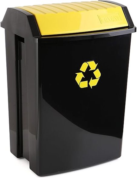 Tatay Cubo de Reciclaje 50L con Tapa Basculante | Uso Interior y Exterior | Apto para Bolsas de 30L a 50L | Acabado Anti UV | Pl