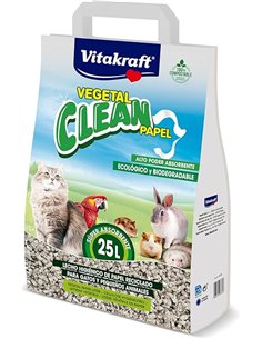 Vitakraft Vegetal Clean Papel, lecho Sanitario higiénico de Papel prensado para Animales pequeños, Conejos, cobayas, Gatos, Cont