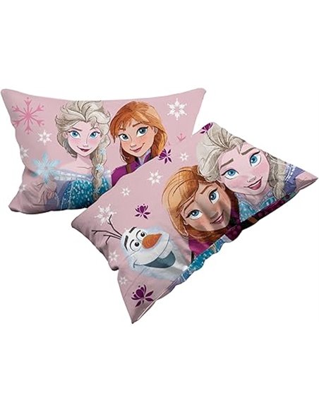Frozen - Juego de 2 Fundas de Almohada de algodón, 2 Unidades, 100% algodón, 50 x 80 cm, Cierre de sobre